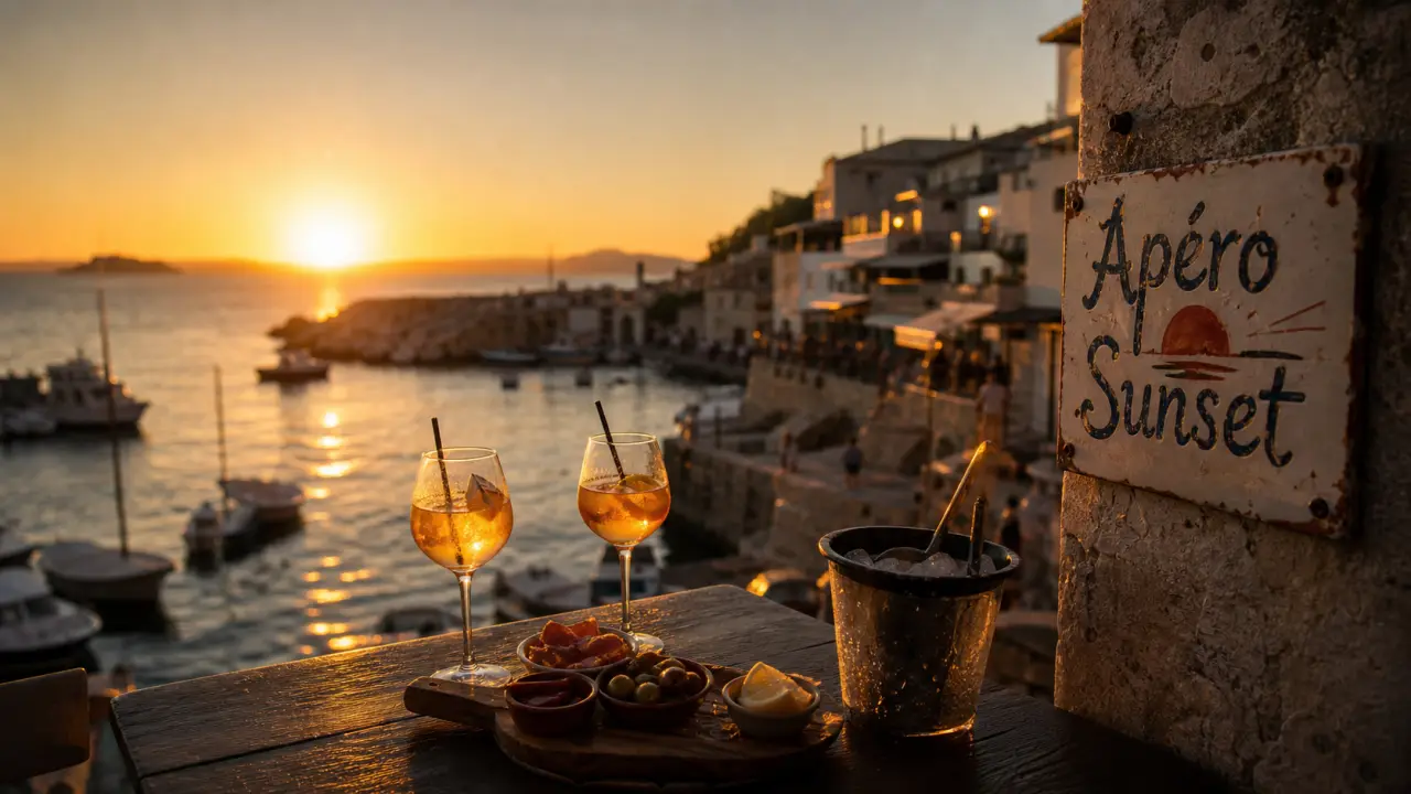 Que faire a marseille le soir : apéro sunset à Marseille, terrasse en bord de mer