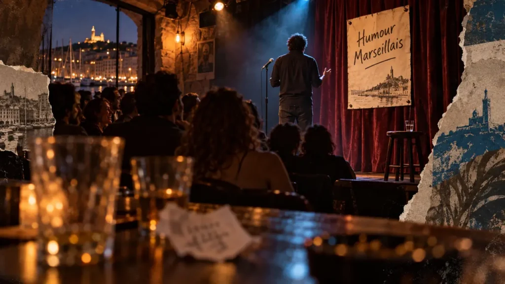 Comiques marseillais en spectacle à Marseille, salle et micro
