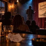 Comiques marseillais en spectacle à Marseille, salle et micro