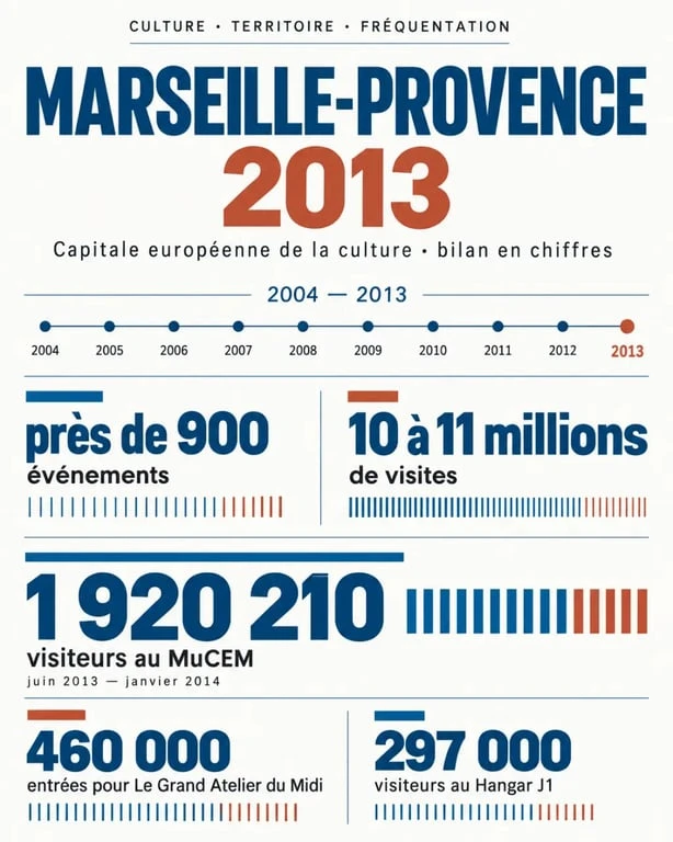 Infographie sur la capitale de la culture Marseille-Provence 2013 et ses chiffres clés