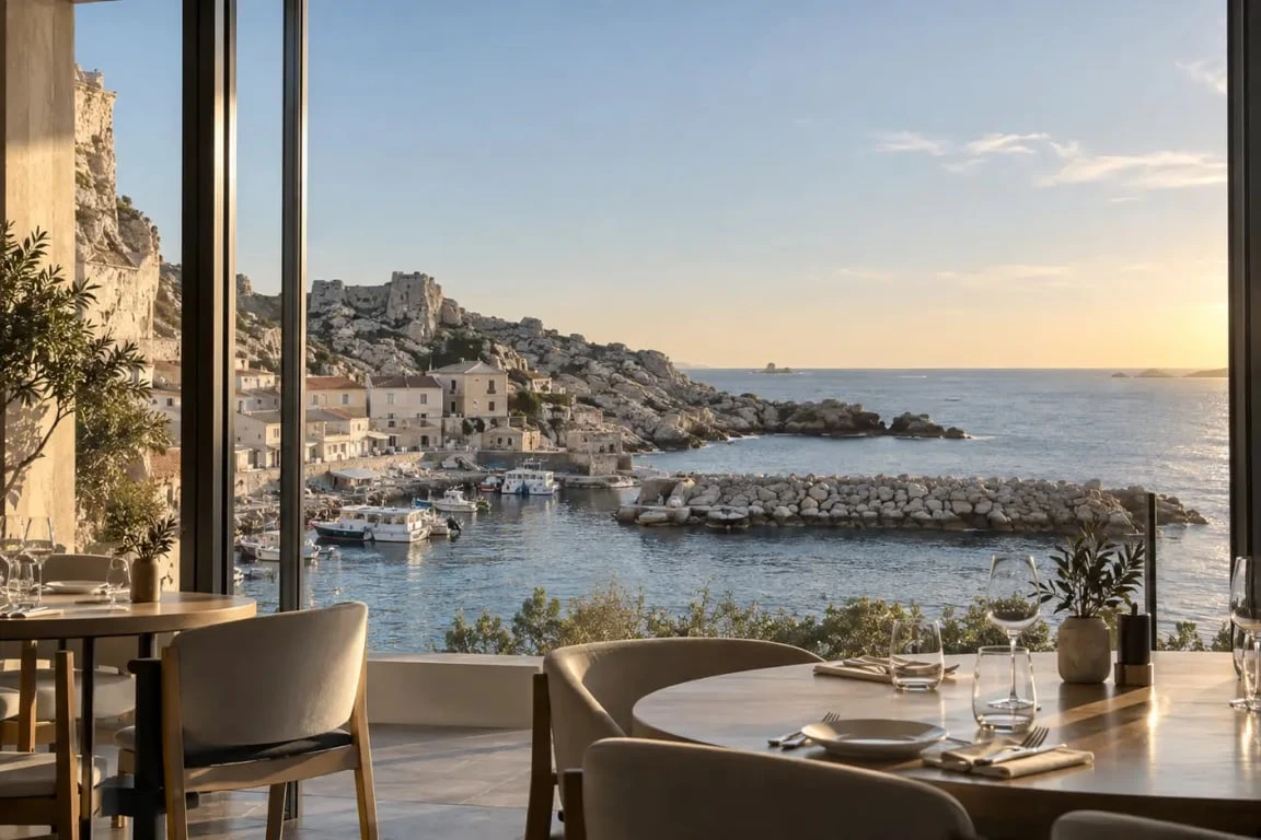 Restaurant Auffo Marseille au Vallon des Auffes avec vue sur la Méditerranée