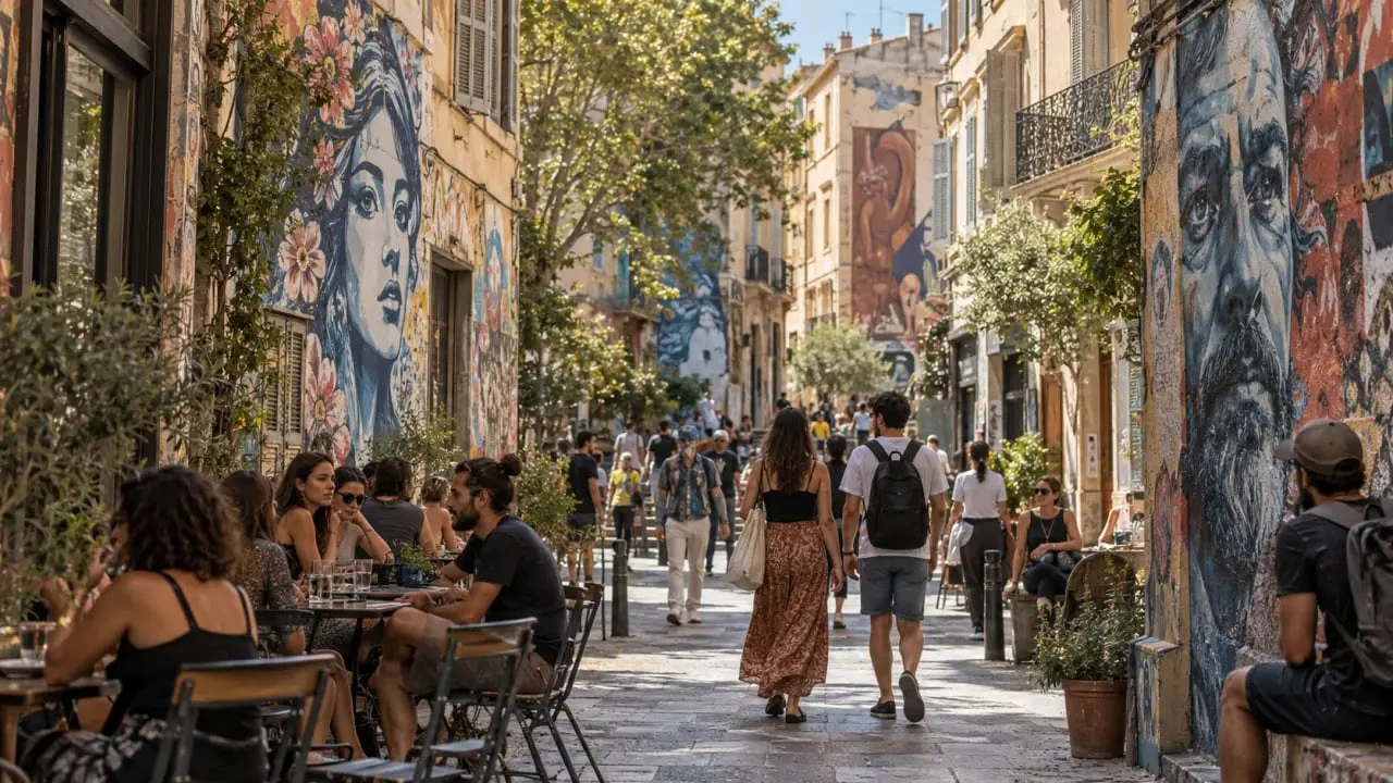 Quartiers bobo Marseille : ambiance street art et terrasses du Cours Julien