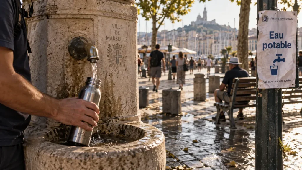 Fontaines marseille : eau potable pour remplir sa gourde