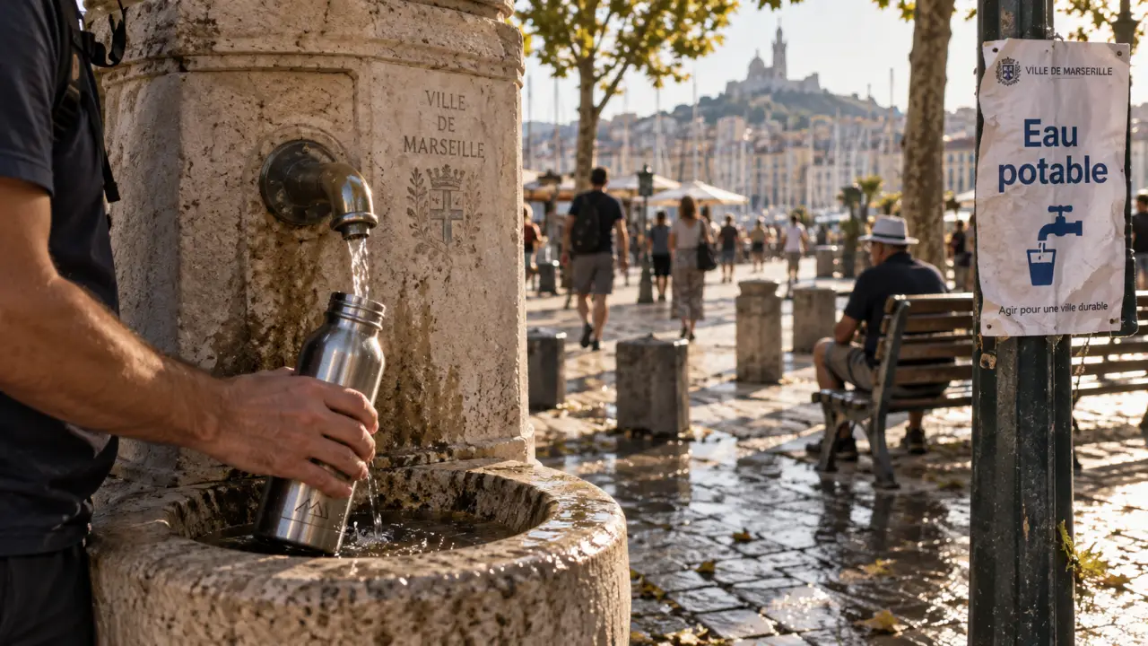 Fontaines marseille : eau potable pour remplir sa gourde