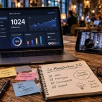 Incubateur belle de mai : documents et ordinateur pour créer une entreprise numérique