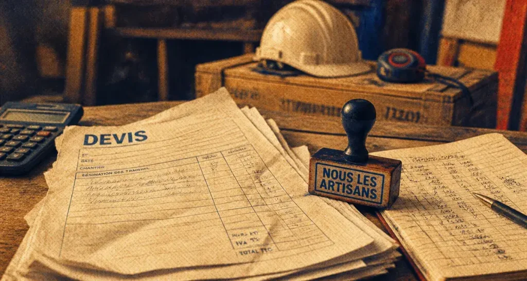 Nous les artisans : atelier BTP, devis et calculatrice de Laurent Aubel